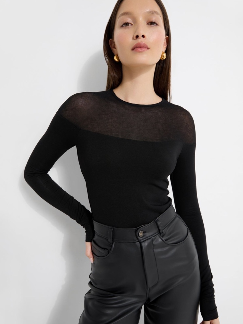 Marcella NYC Pearl Jersey Top - sz XS